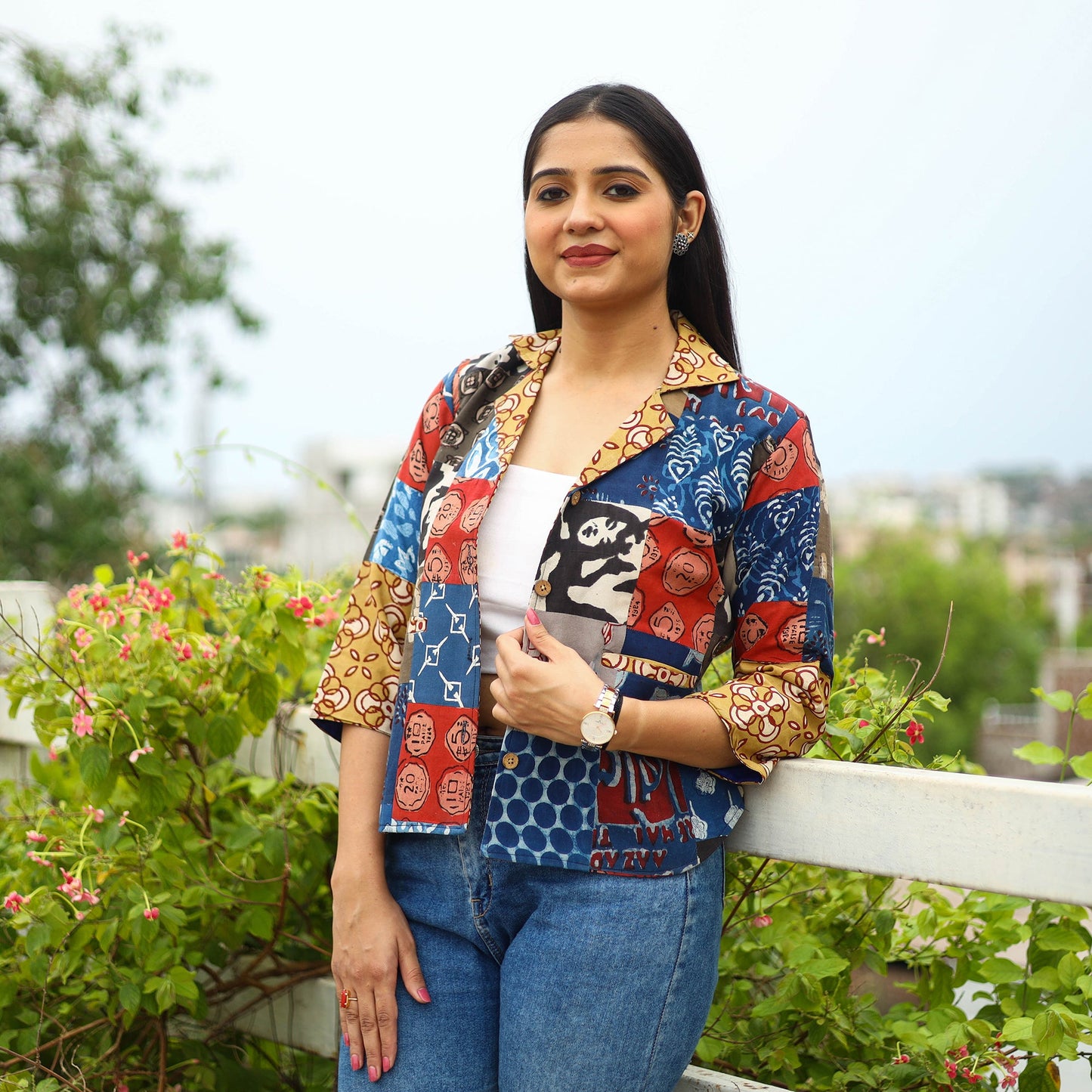 Buy Multicolor Patchwork Bindass Print Women's Jacket