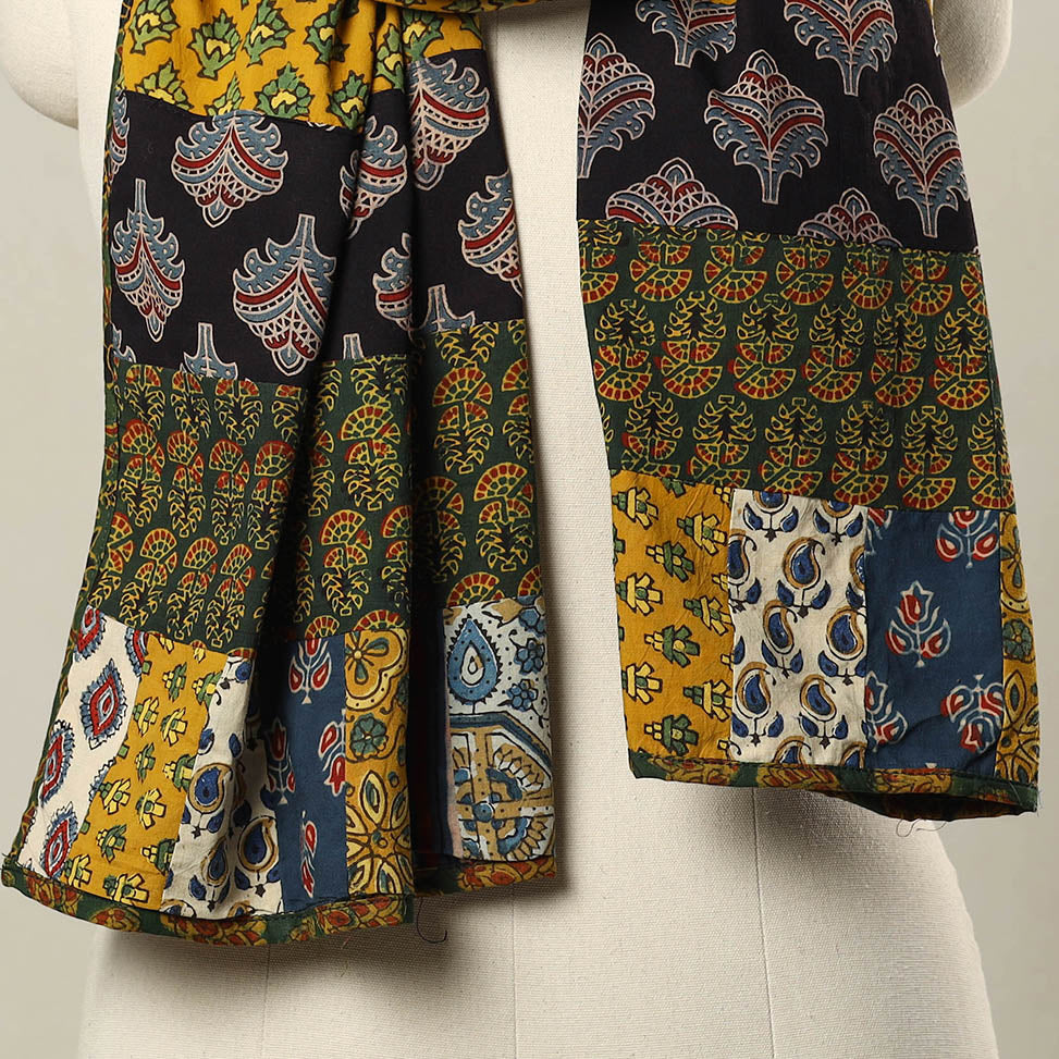 Multicolor - patchwork cotton stole 10 - handcrafted