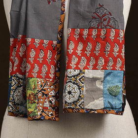 Patchwork cotton hand bagru stole 01 - handcrafted