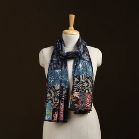 Patchwork cotton hand bagru stole 13 - handcrafted