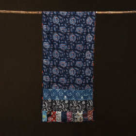 Patchwork cotton hand bagru stole 13 - handcrafted