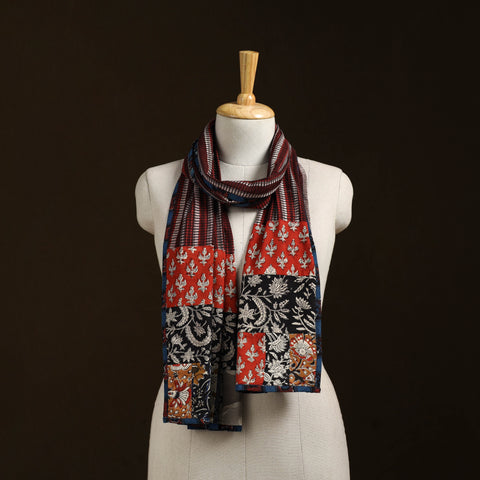 Patchwork cotton hand bagru stole 12 - handcrafted