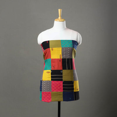 Multicolor - patchwork cotton jacquard unstitched kurta