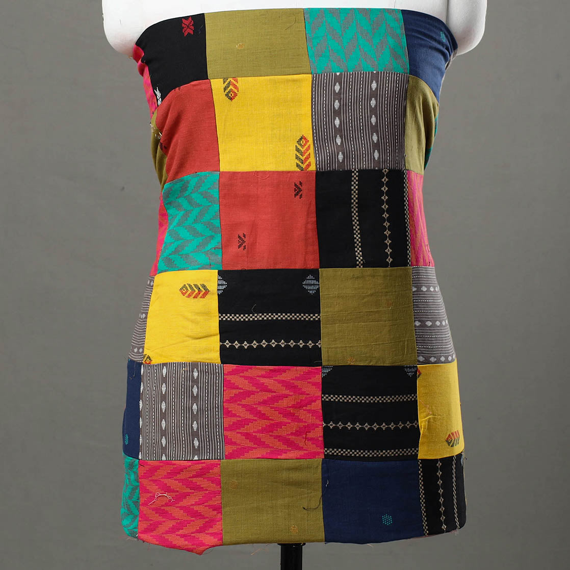 Multicolor - patchwork cotton jacquard unstitched kurta