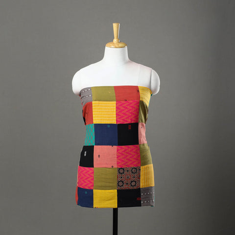 Buy Multicolor Patchwork Cotton Jacquard Kurta Material