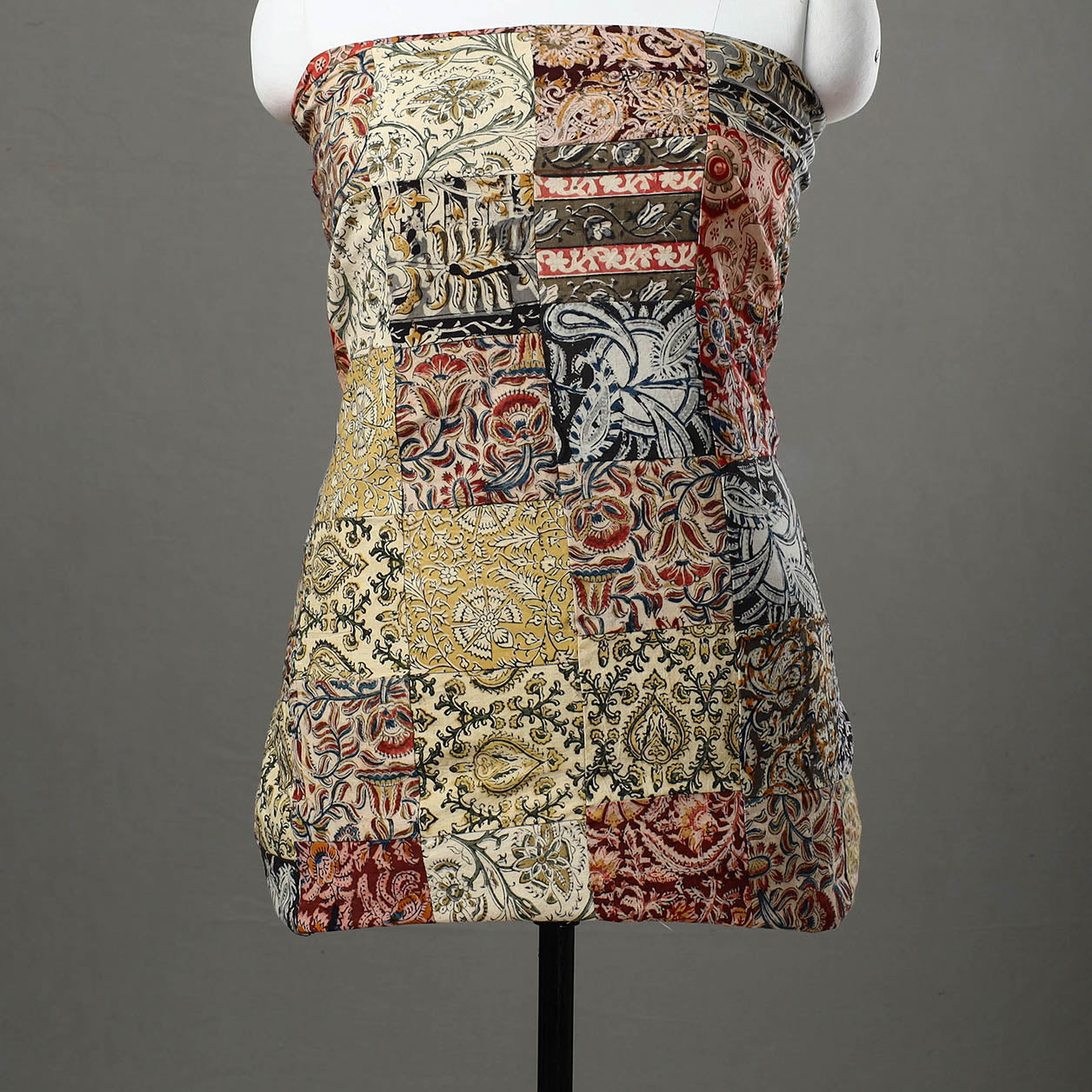 Multicolor - patchwork cotton kalamkari unstitched kurta