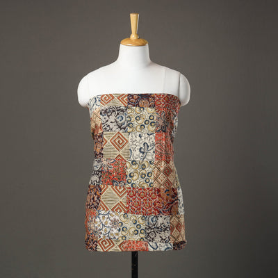 Multicolor - patchwork cotton kalamkari unstitched kurta