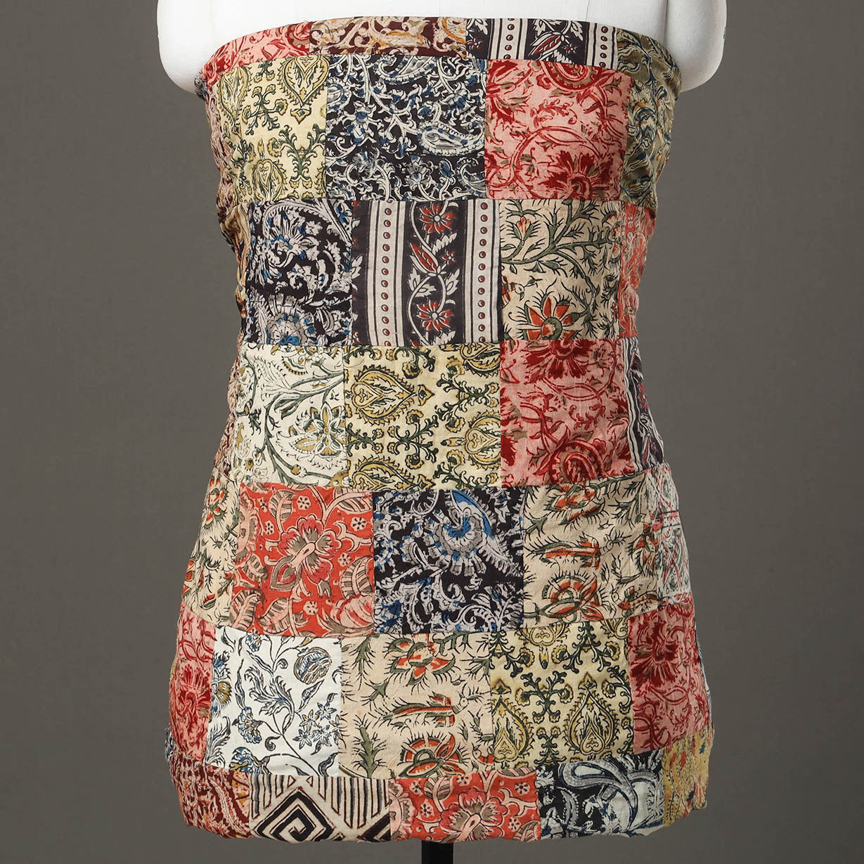 Multicolor - patchwork cotton kalamkari unstitched kurta