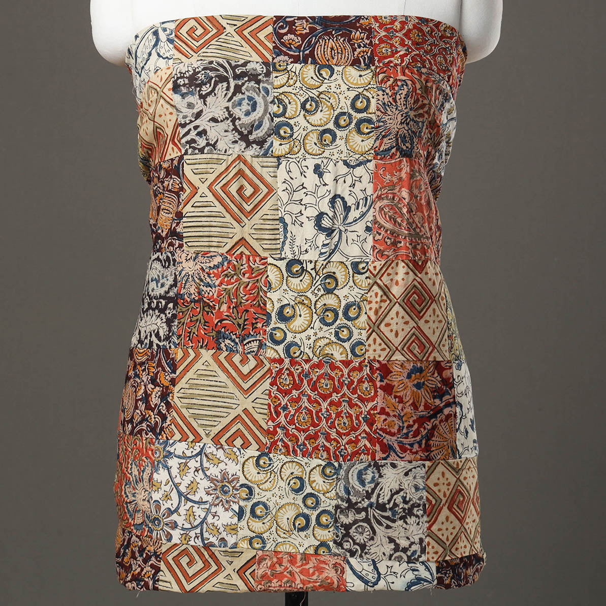 Multicolor - patchwork cotton kalamkari unstitched kurta