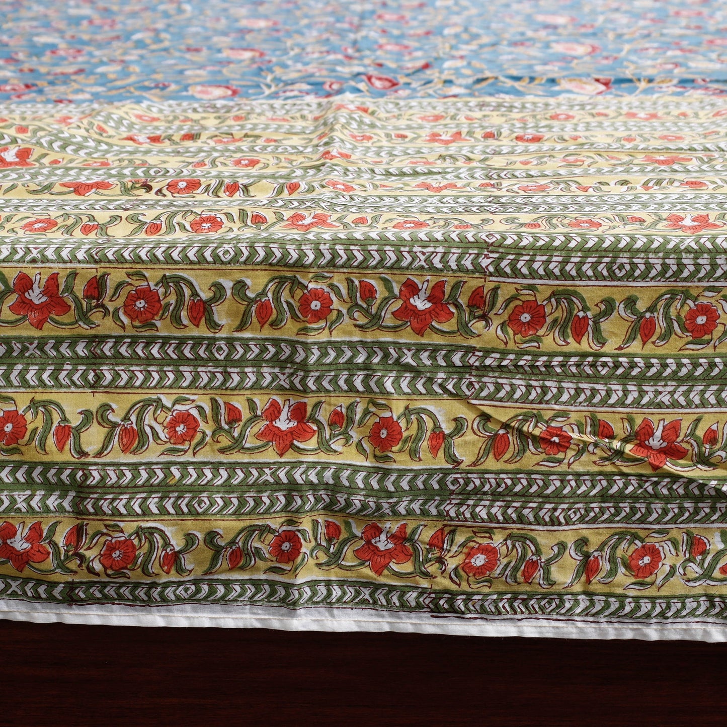 Buy Block Print Patchwork Cotton Sanganeri Bed Sheet