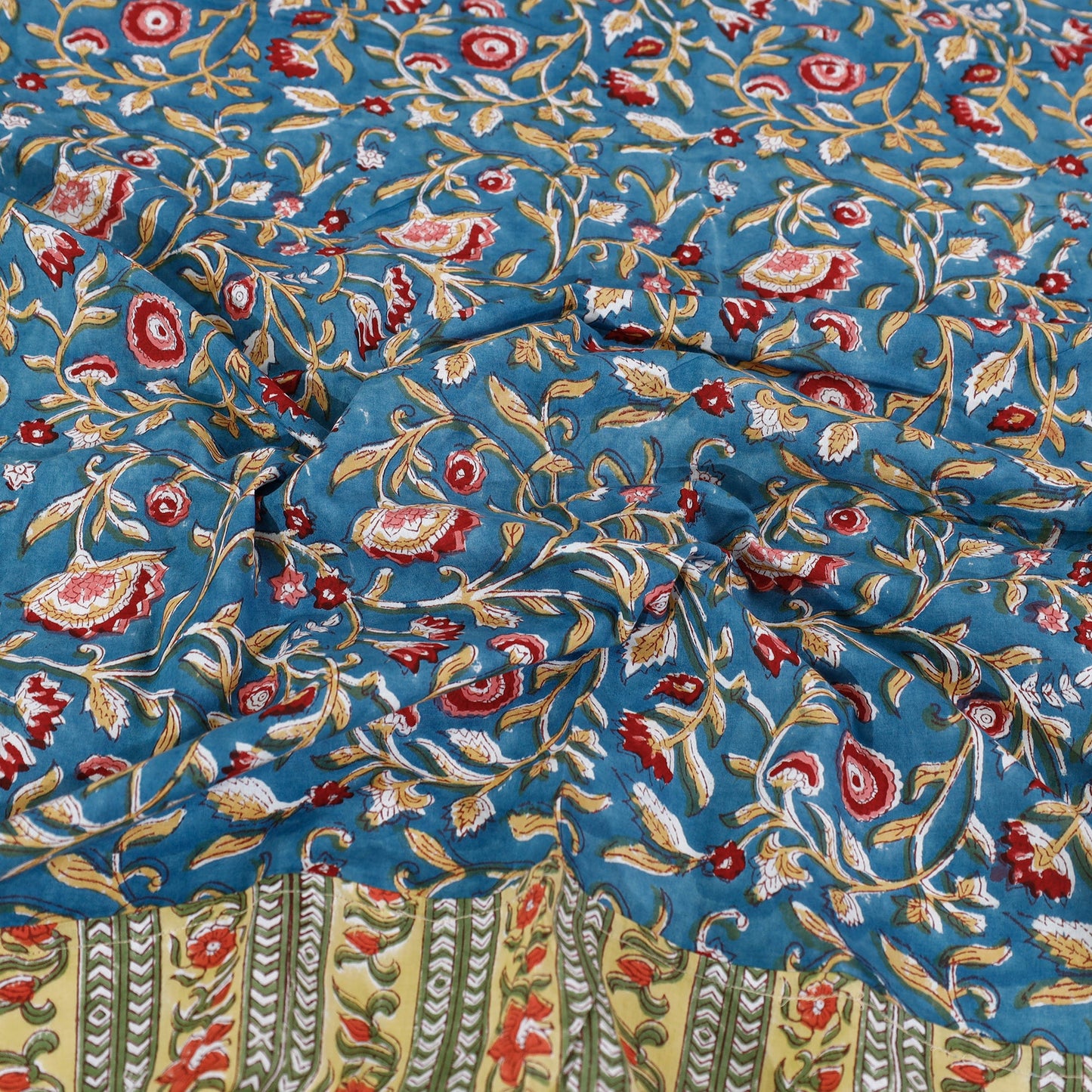 Buy Block Print Patchwork Cotton Sanganeri Bed Sheet