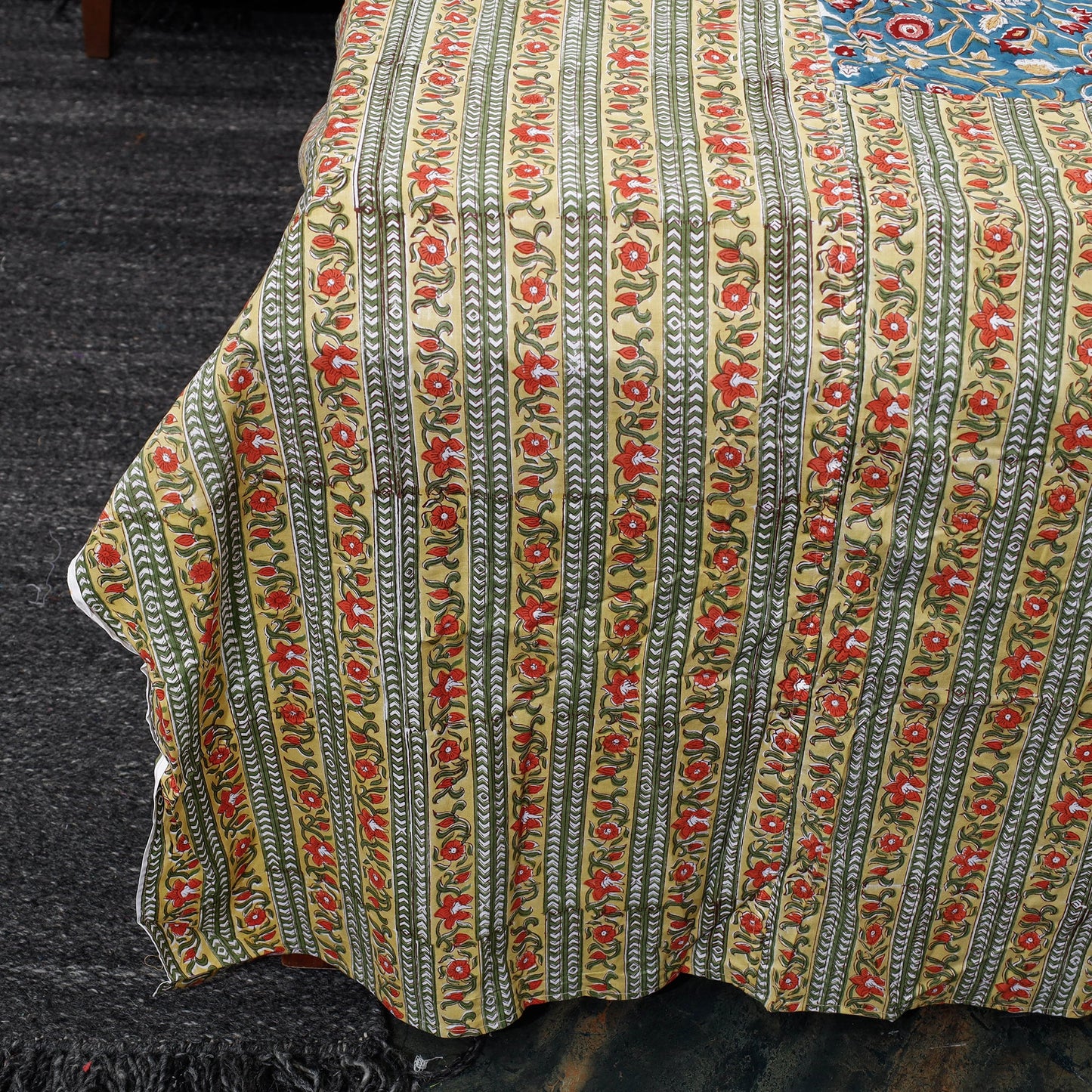 Buy Block Print Patchwork Cotton Sanganeri Bed Sheet