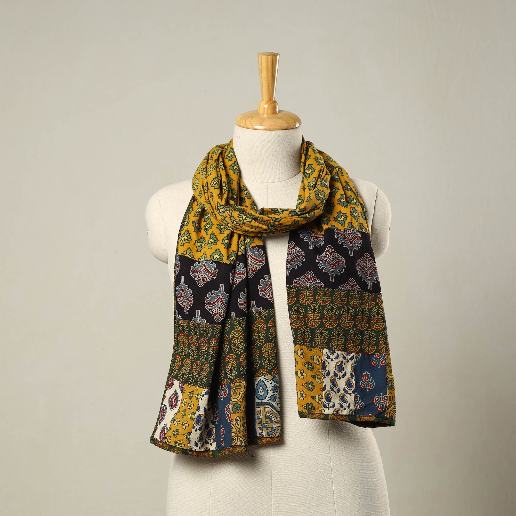 Multicolor - patchwork cotton stole 10 - handcrafted