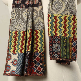 Buy Patchwork Cotton Stole in Ajrakh Block Prints 