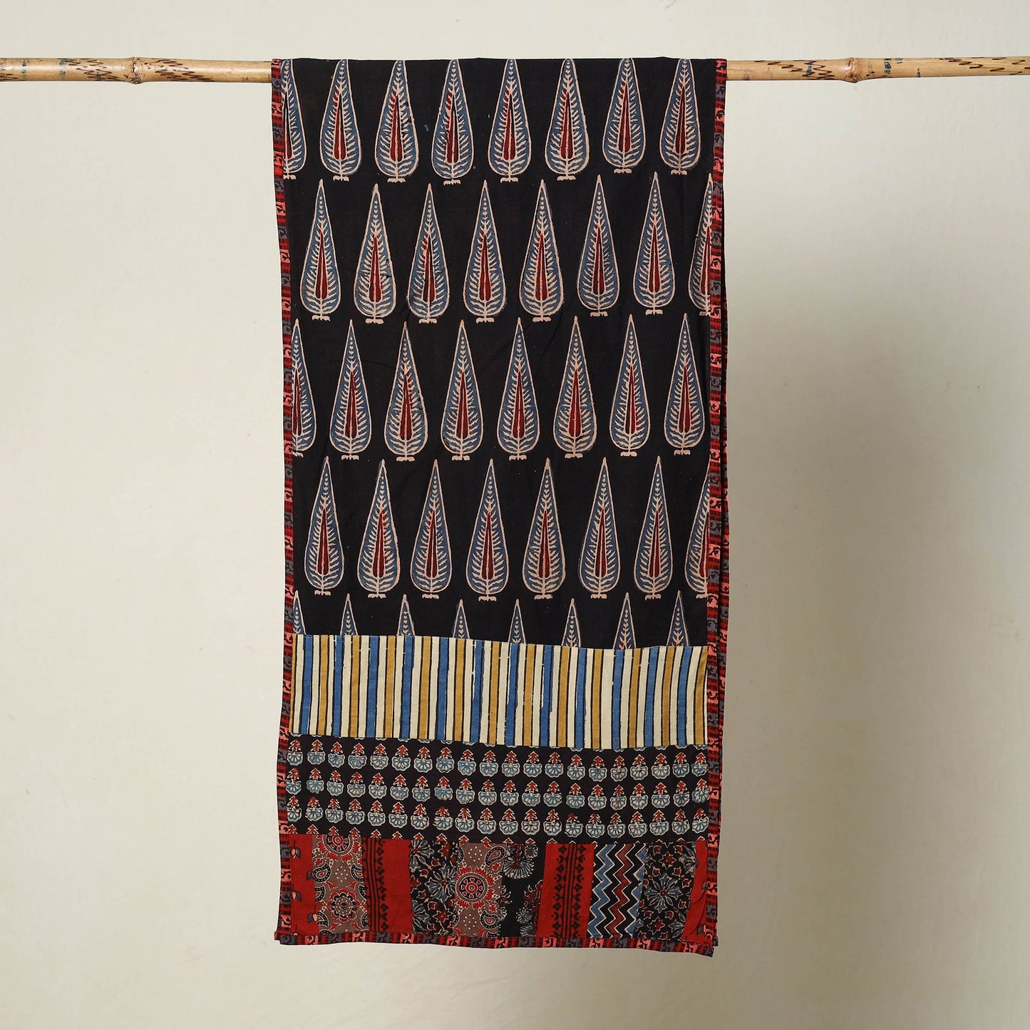 Multicolor - patchwork cotton stole 13 - handcrafted