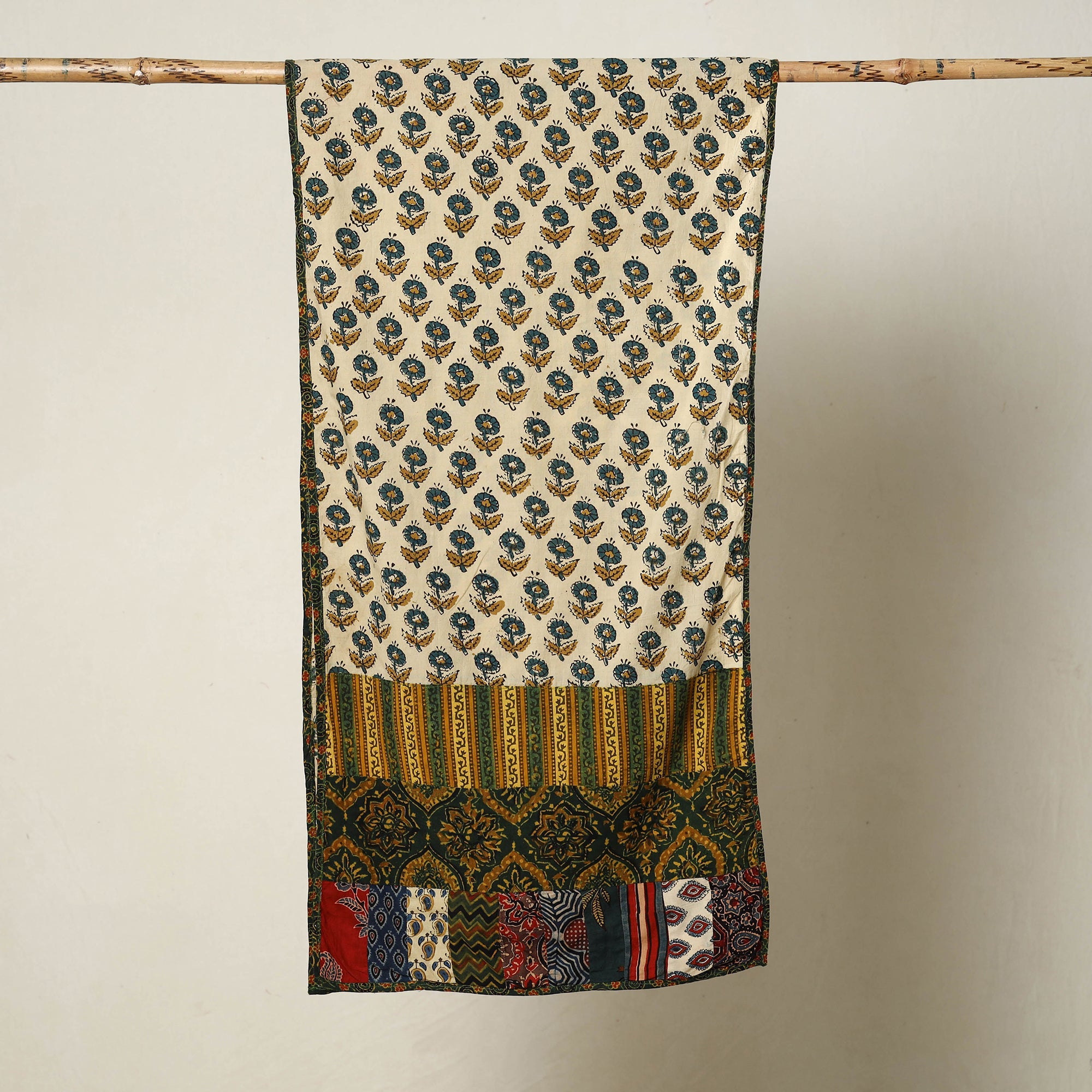 Multicolor - patchwork cotton stole 27 - handcrafted