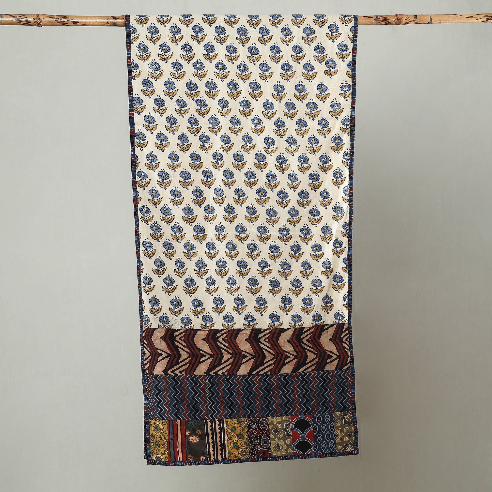 Multicolor - patchwork cotton stole in prints 01