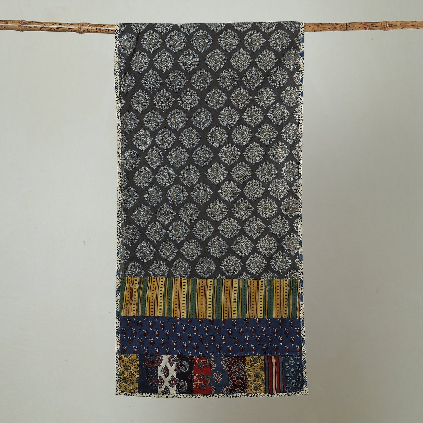 Multicolor - patchwork cotton stole in prints 35