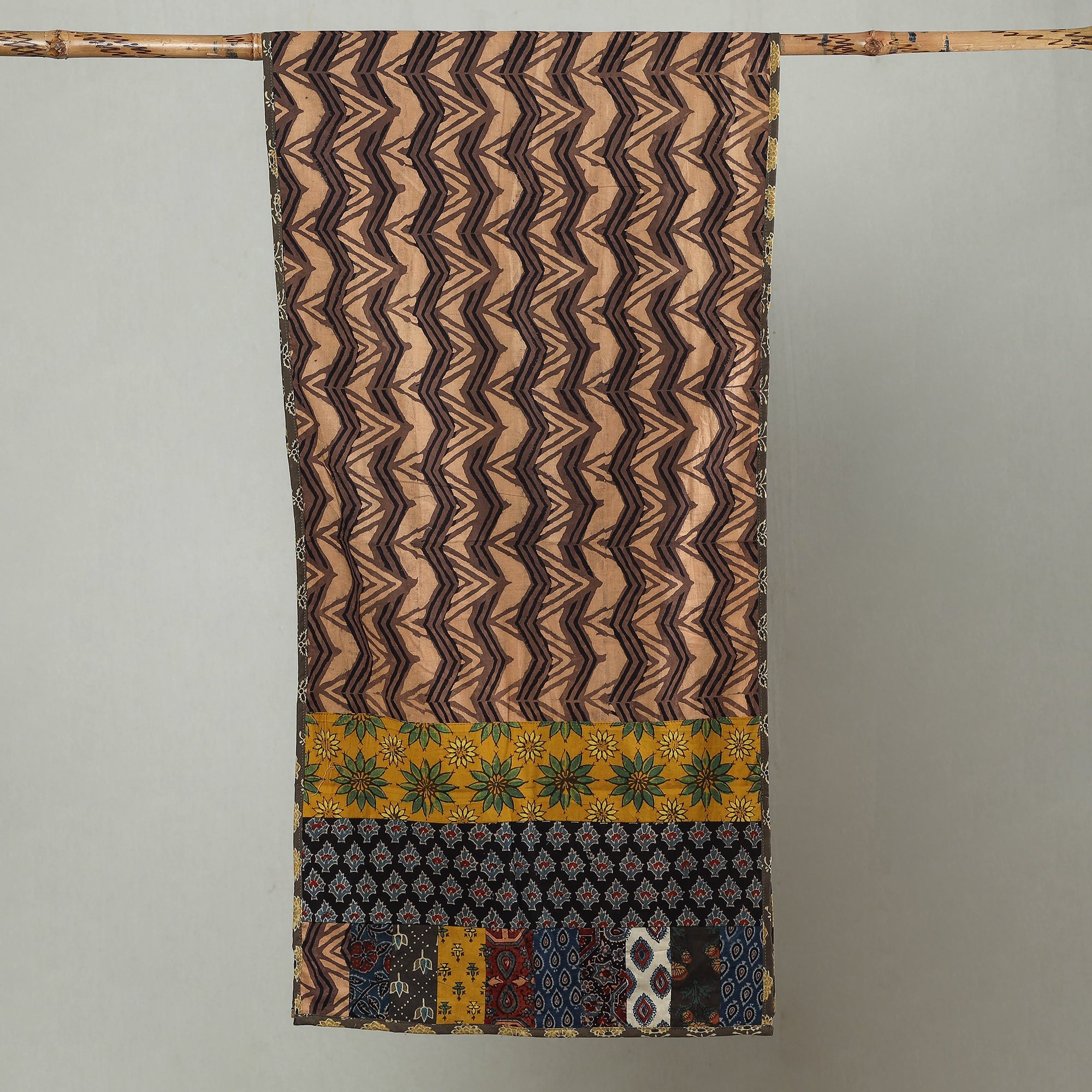 Multicolor - patchwork cotton stole in prints 05