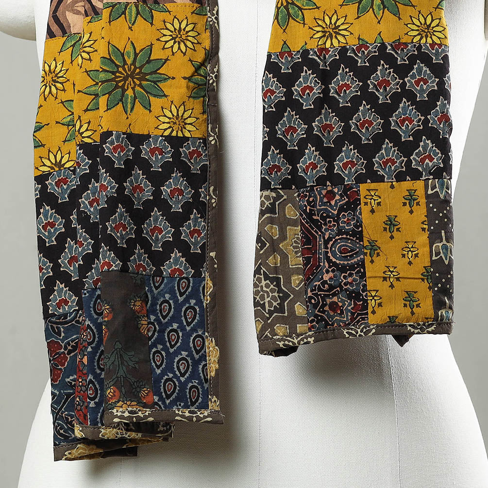 Multicolor - patchwork cotton stole in prints 05