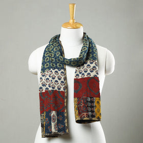  Patchwork Cotton Stole in Ajrakh Block Prints 08 Online at iTokri.com