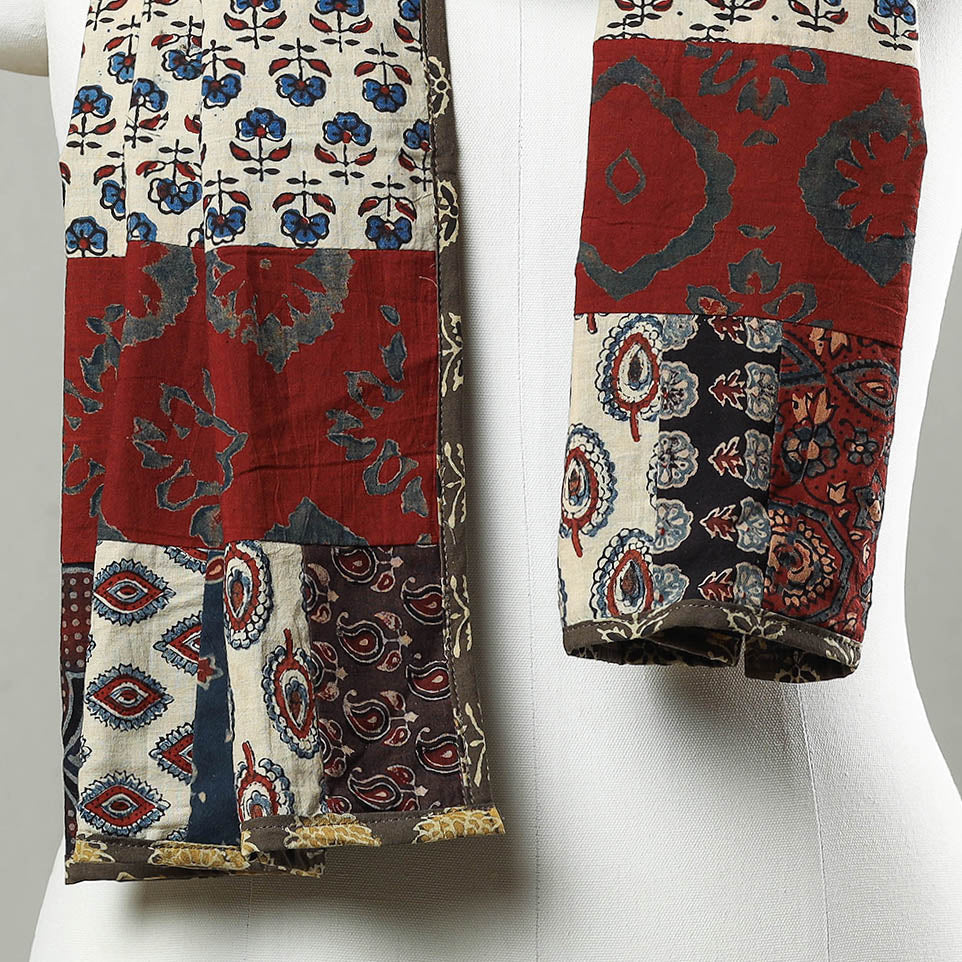 Multicolor - patchwork cotton stole in prints 09