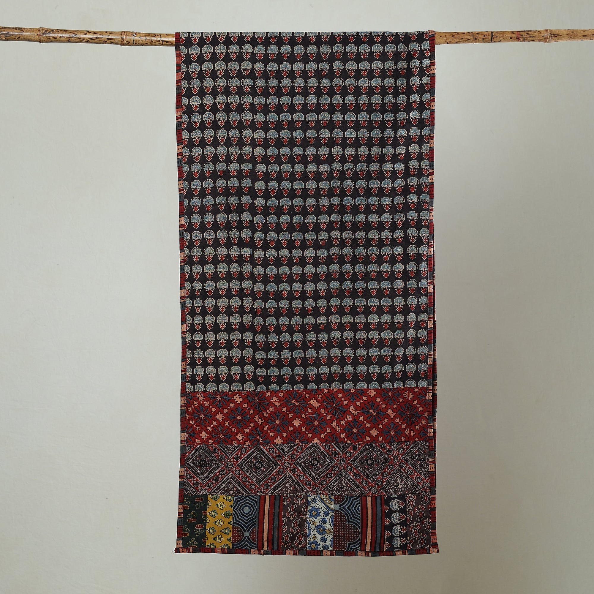 Multicolor - patchwork cotton stole in prints 09