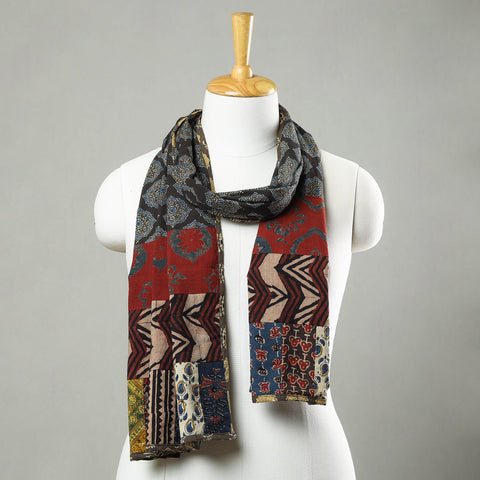 Multicolor - patchwork cotton stole in prints 10