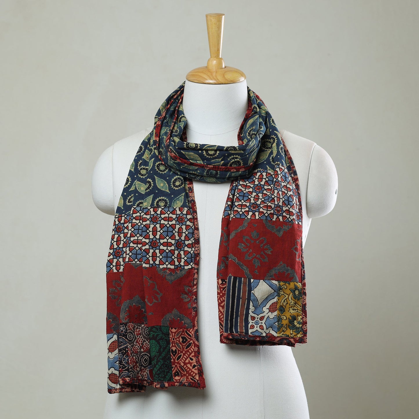Multicolor - patchwork cotton stole in prints 11