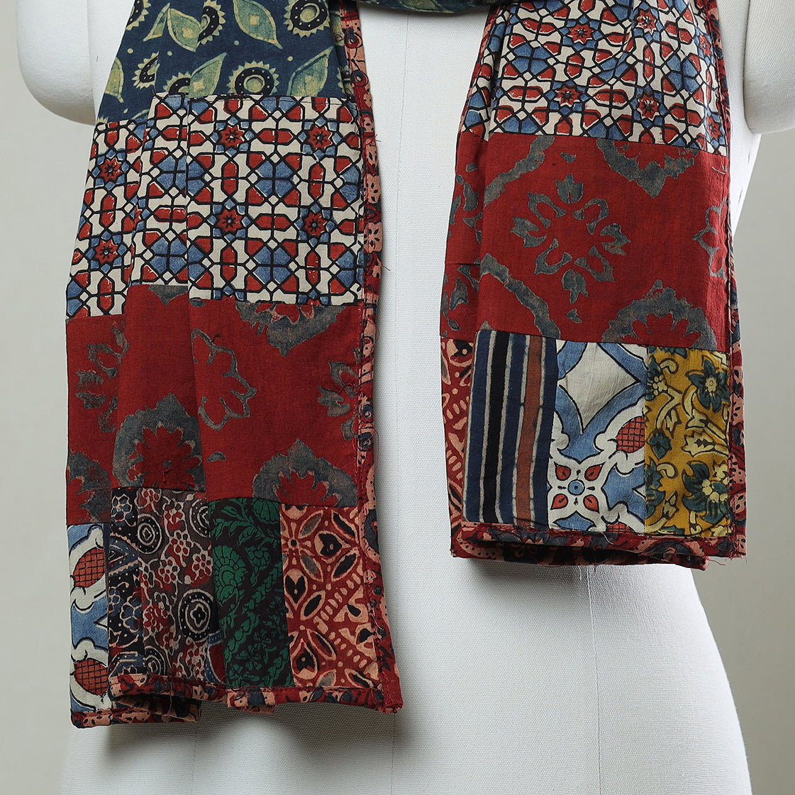 Multicolor - patchwork cotton stole in prints 11