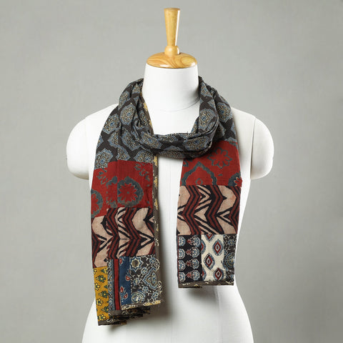  Patchwork Cotton Stole in Ajrakh Block Prints 11 Online at iTokri.com