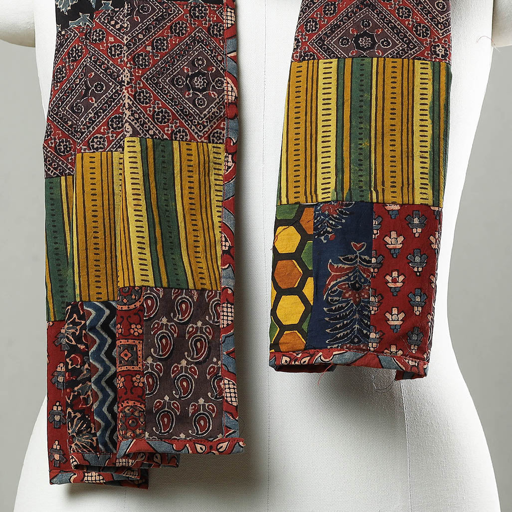 Multicolor - patchwork cotton stole in prints 14