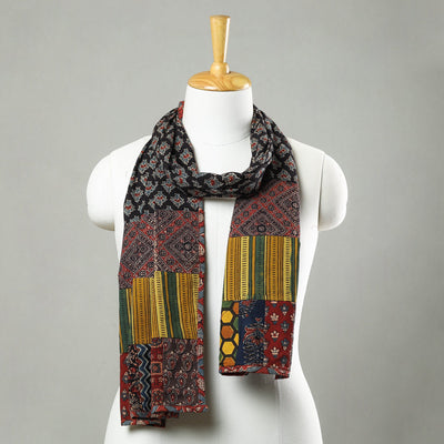 Multicolor - patchwork cotton stole in prints 14