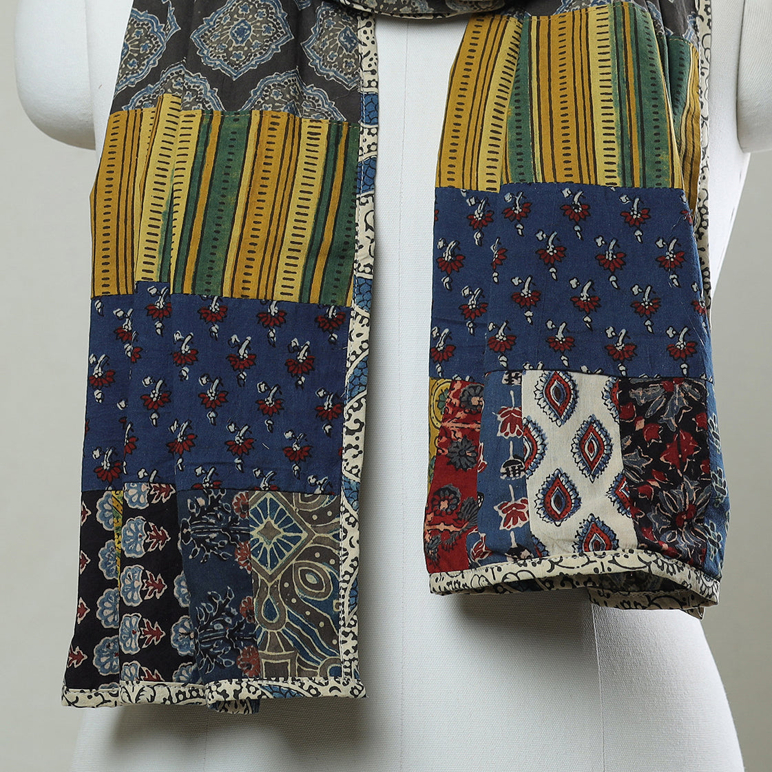 Multicolor - patchwork cotton stole in prints 15