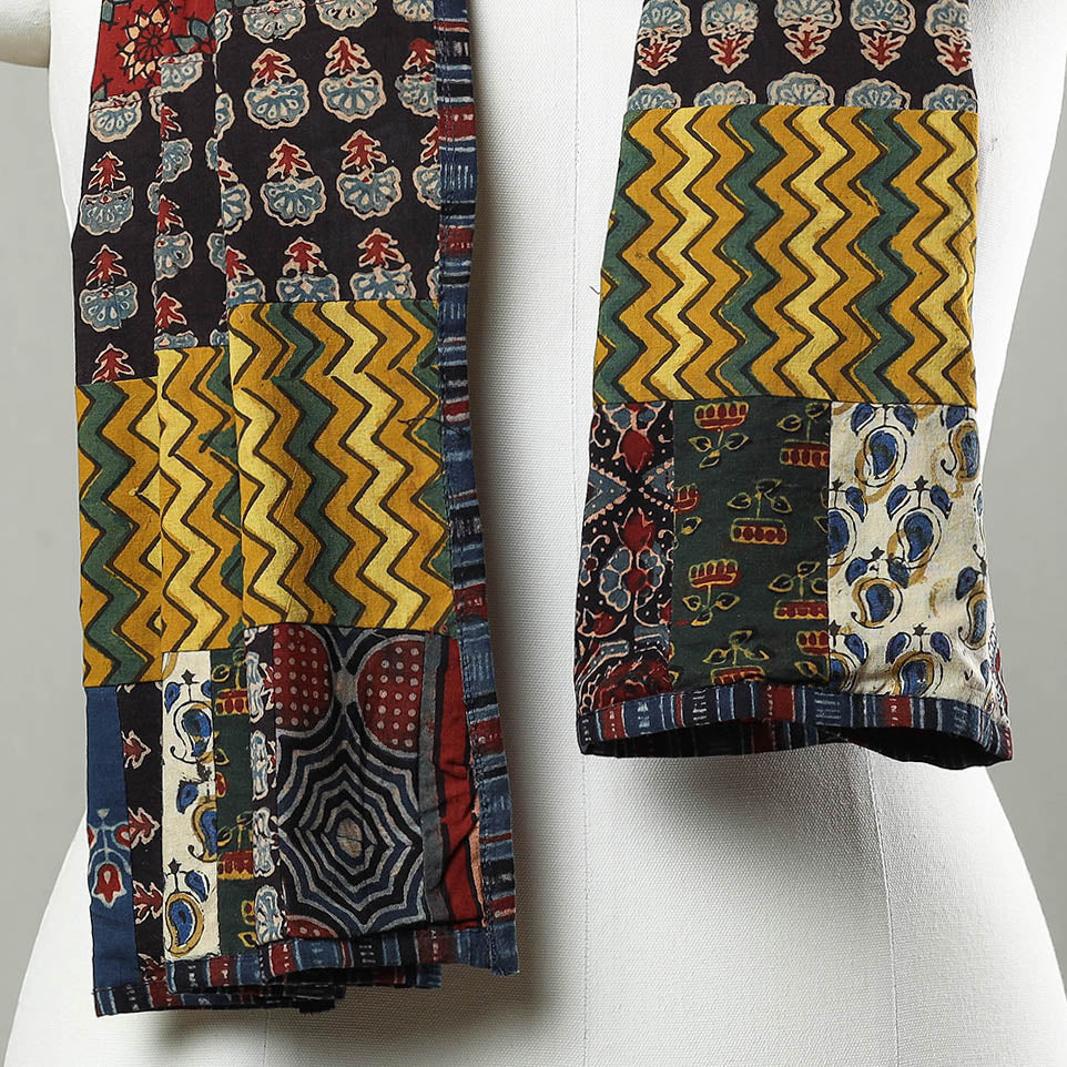 Multicolor - patchwork cotton stole in prints 20