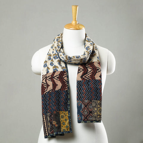  Patchwork Cotton Stole in Ajrakh Block Prints 21 Online at iTokri.com