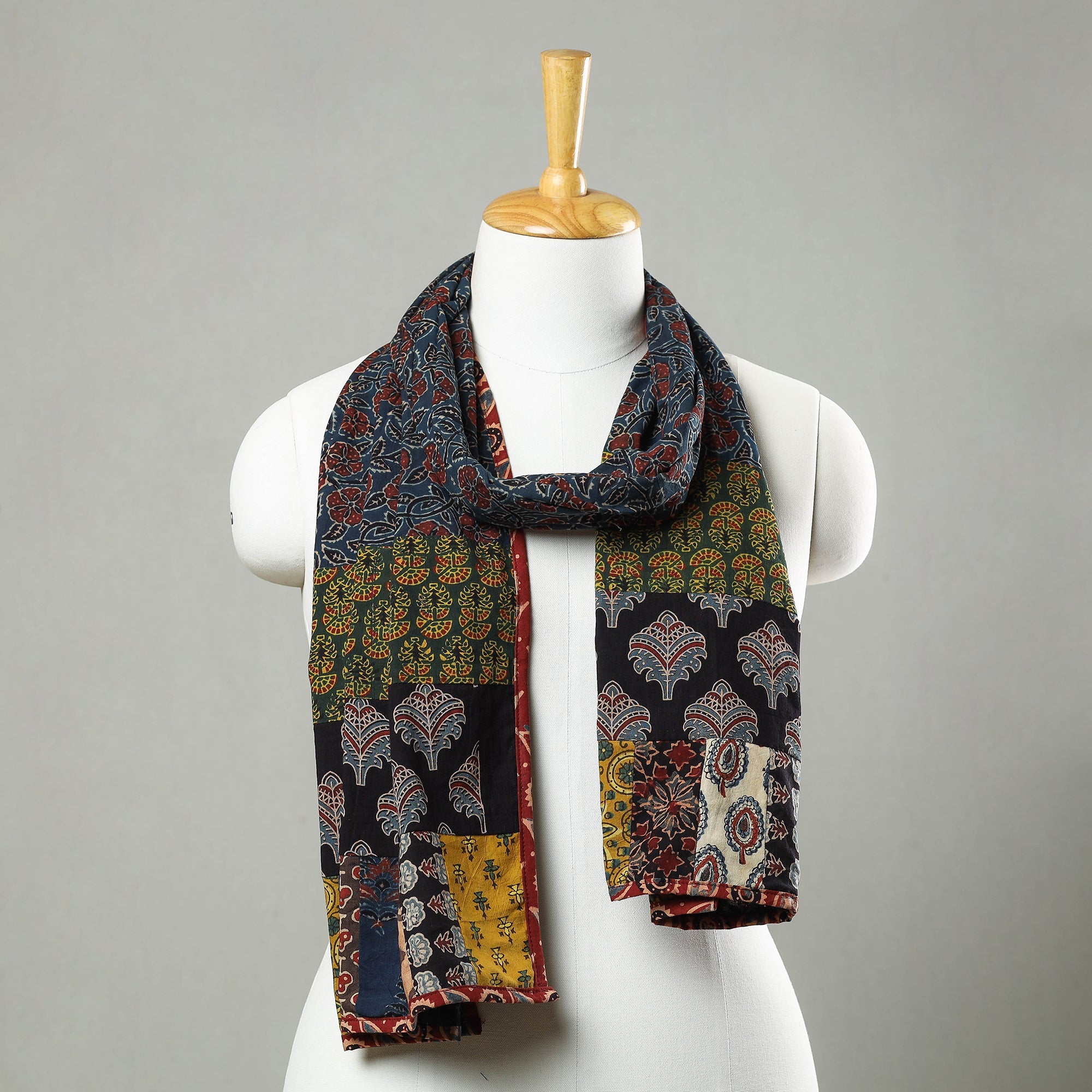 Multicolor - patchwork cotton stole in prints 24