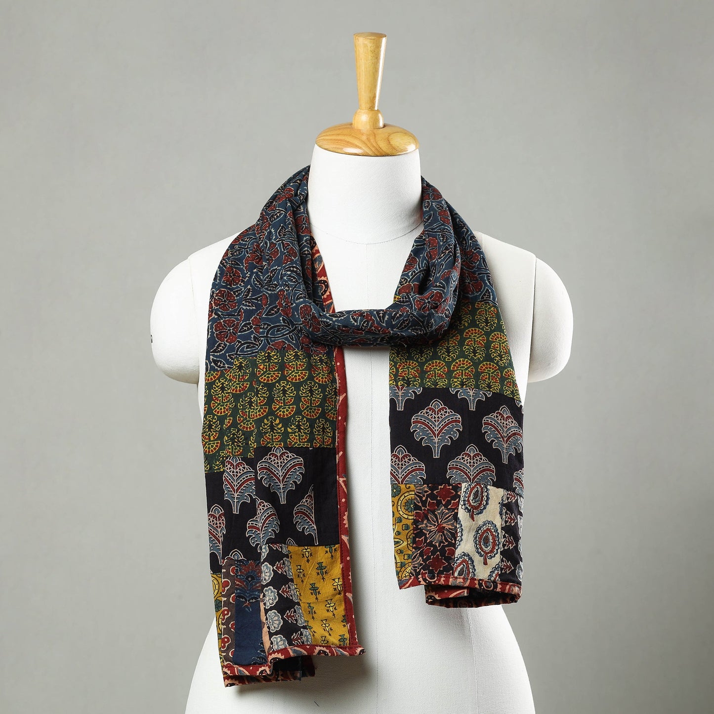 Multicolor - patchwork cotton stole in prints 24