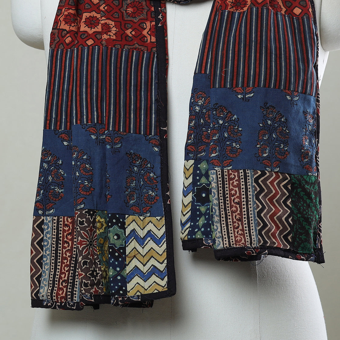 Multicolor - patchwork cotton stole in prints 24
