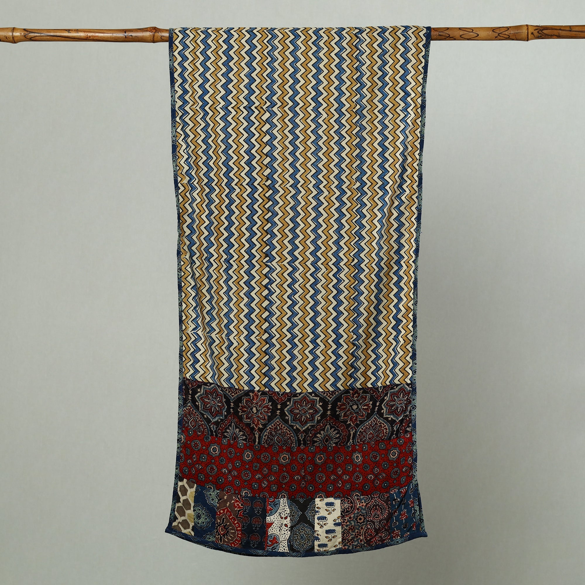 Multicolor - patchwork cotton stole in prints 28