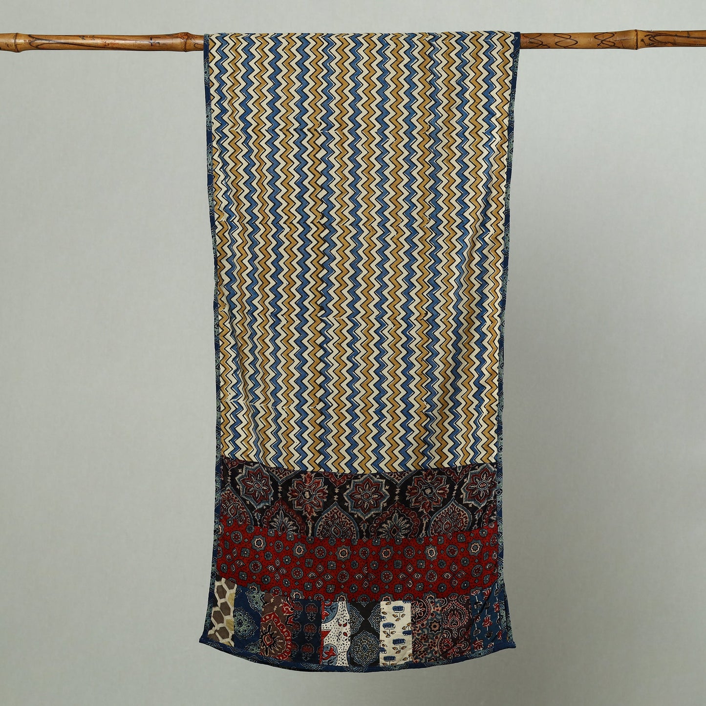 Multicolor - patchwork cotton stole in prints 28