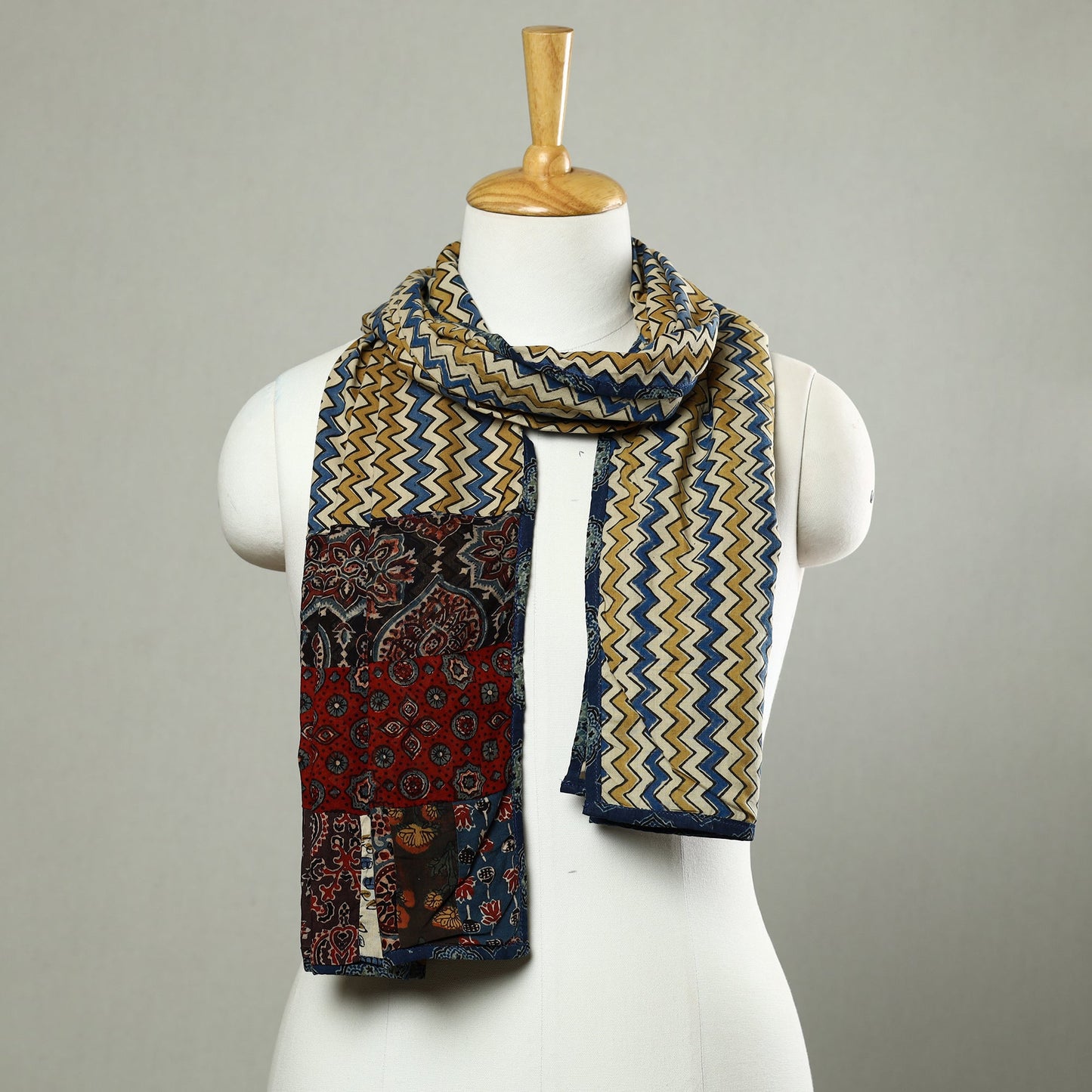 Multicolor - patchwork cotton stole in prints 28
