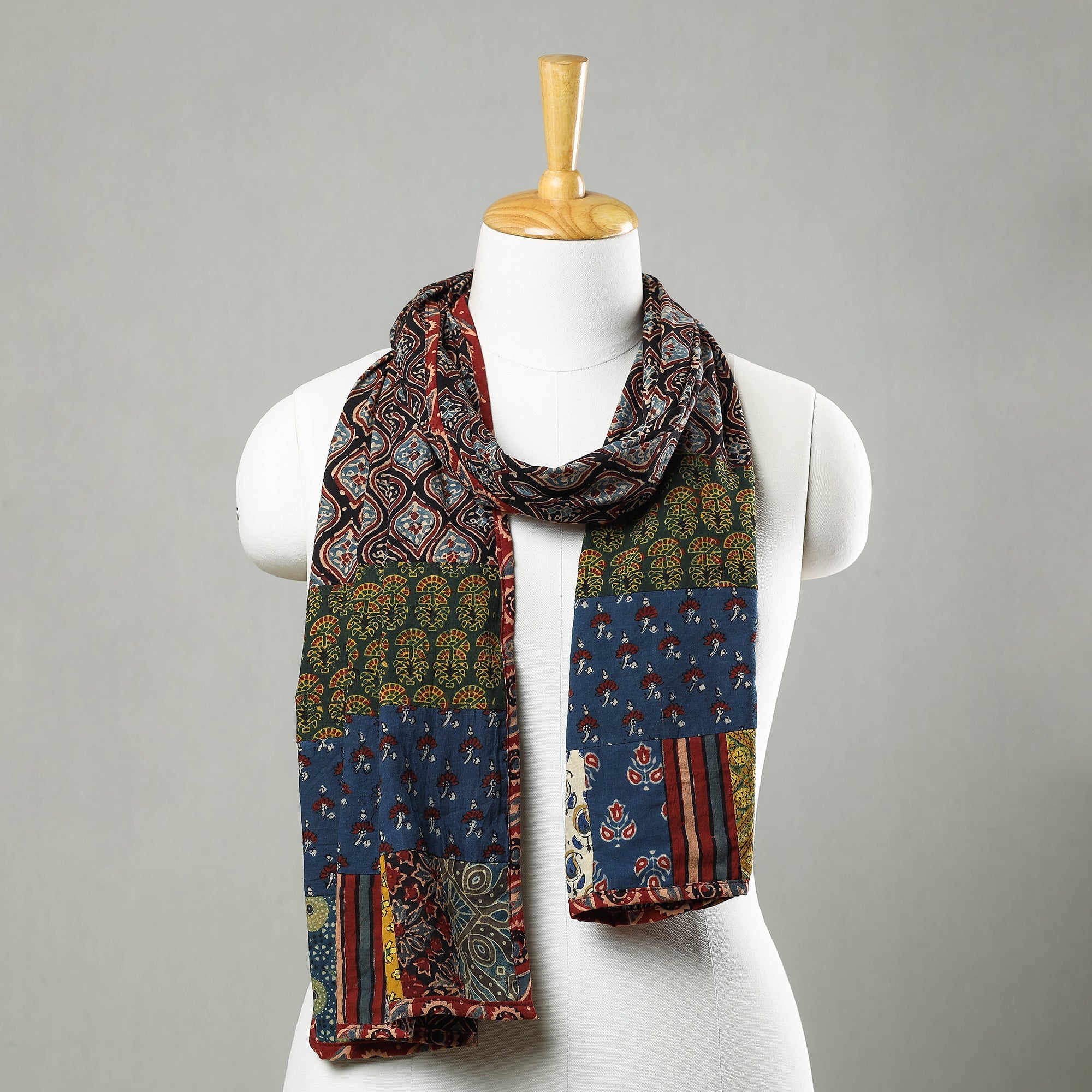 Multicolor - patchwork cotton stole in prints 31