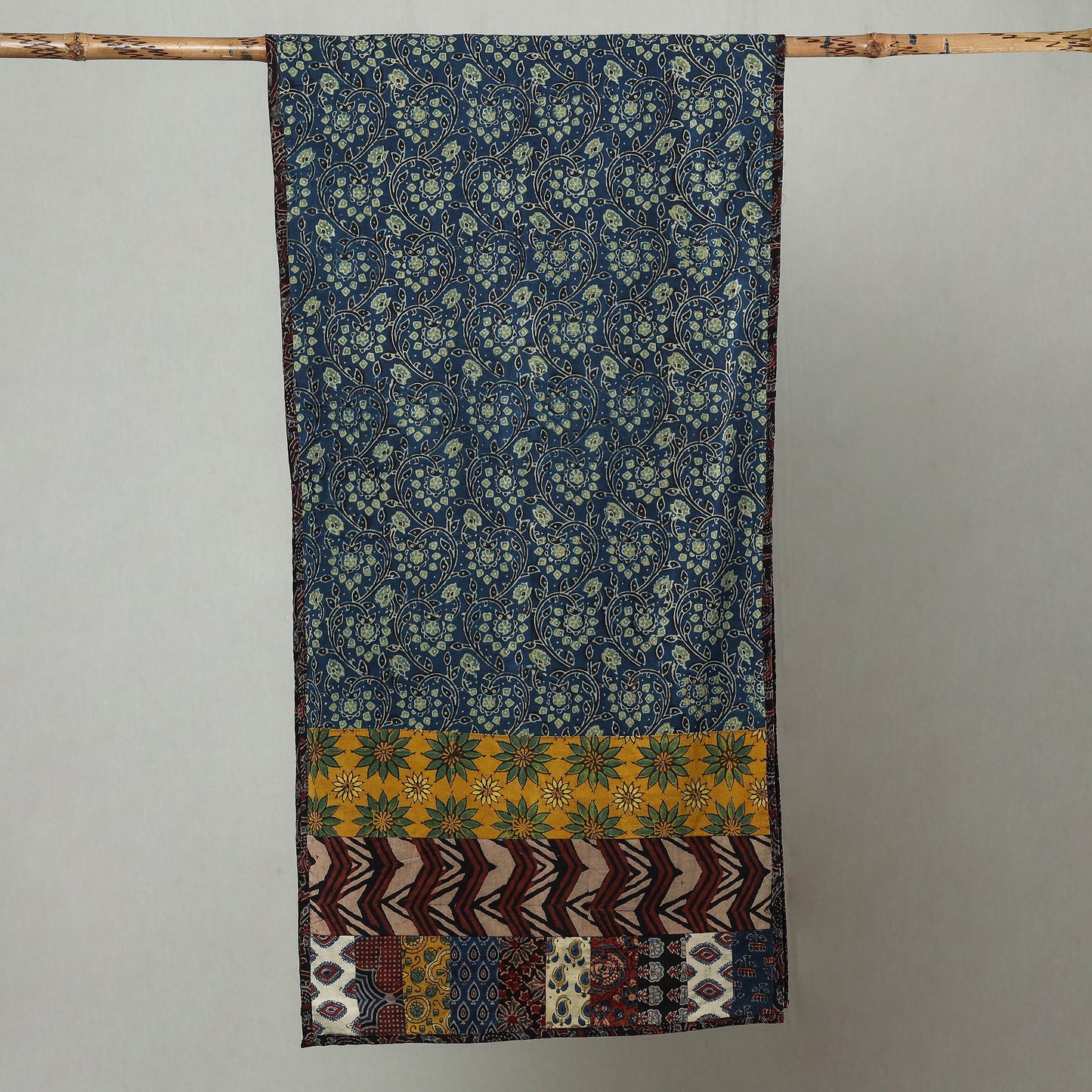Buy Patchwork Cotton Stole in Ajrakh Block Prints 32 Online at iTokri.com