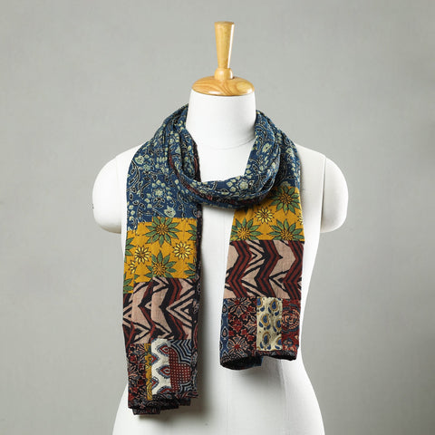 Buy Patchwork Cotton Stole in Ajrakh Block Prints 32 Online at iTokri.com