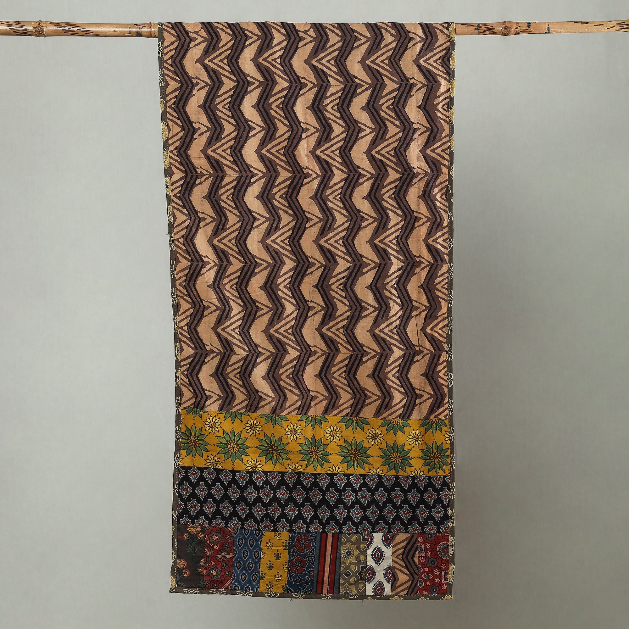 Multicolor - patchwork cotton stole in prints 35