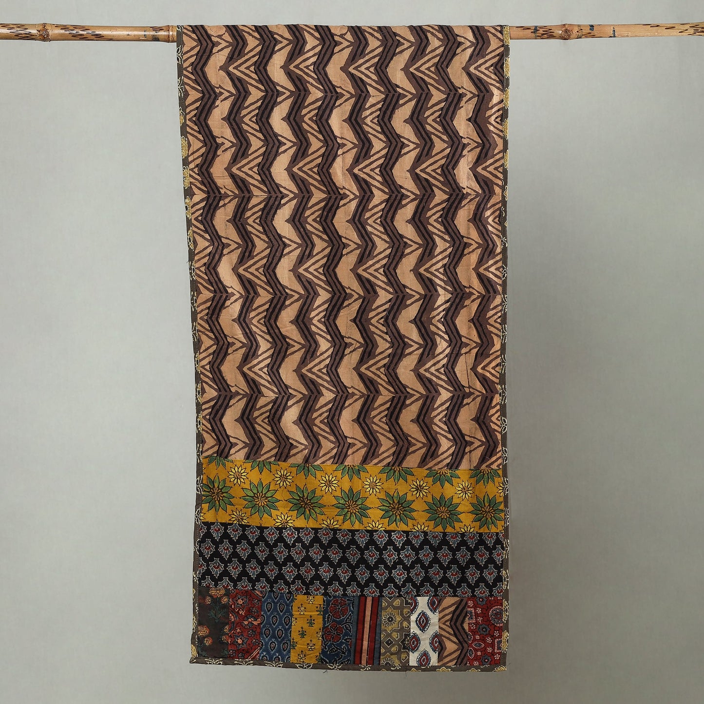 Multicolor - patchwork cotton stole in prints 35