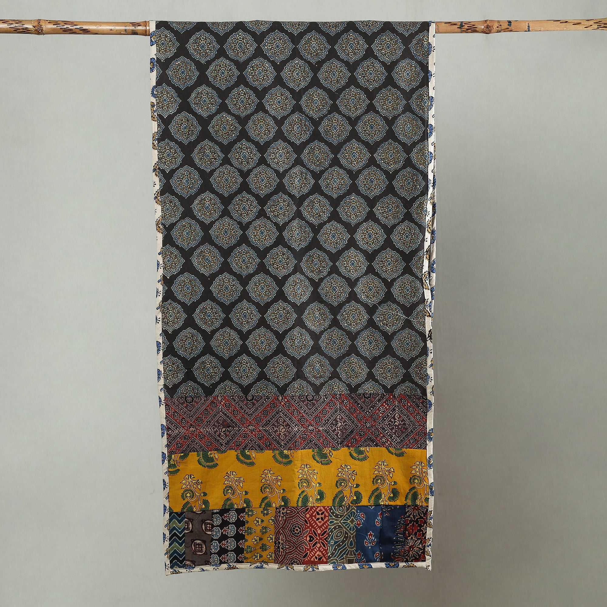 Multicolor - patchwork cotton stole in prints 36