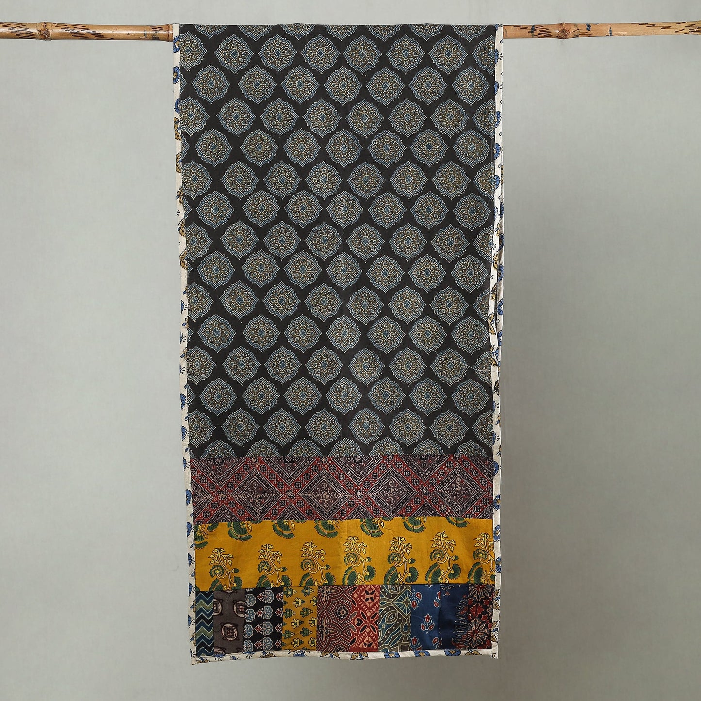 Multicolor - patchwork cotton stole in prints 36