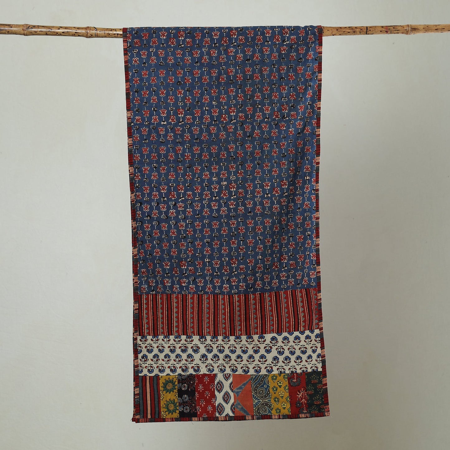 Multicolor - patchwork cotton stole in prints 40